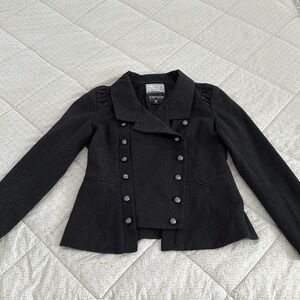 Grey/ Black Blazer double breasted button / lined